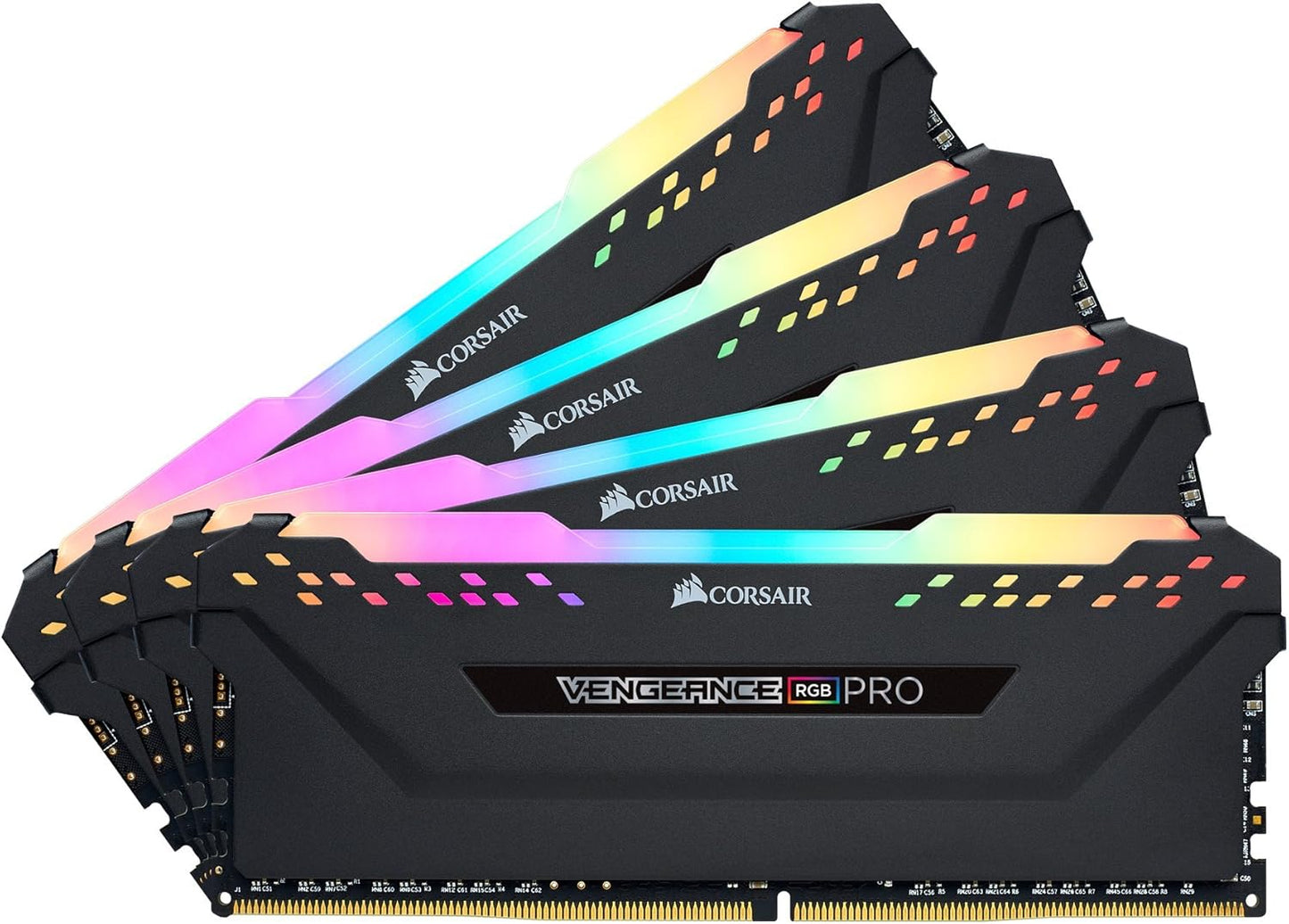 Corsair Vengeance RGB PRO 32GB (4x8GB) DDR4 3200MHz C16 XMP 2.0 Enthusiast RGB LED-Beleuchtung Speicherkit - schwarz, CMW32GX4M4C3200C16